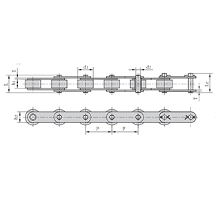 雙節(jié)距輸送鏈-大滾子型